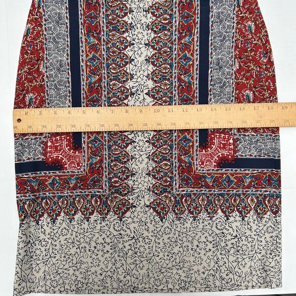 Lucky Brandt Skirt Knee Length Straight Pencil Zip Boho Paisley NWT Size Large - Picture 6 of 10